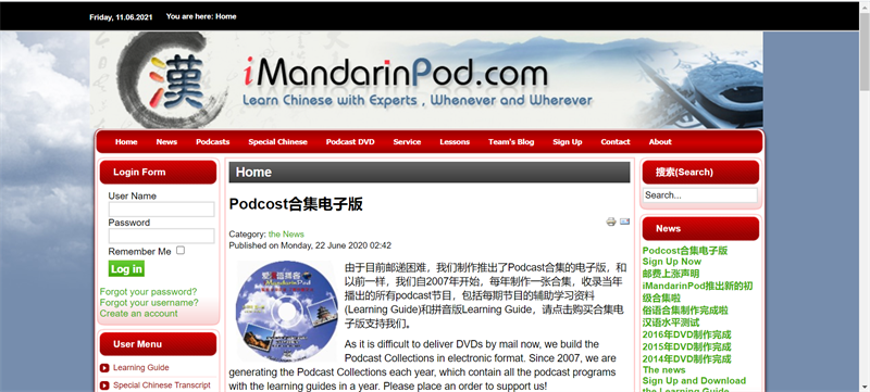 I Mandarin Pod là một trang web học tiếng Trung online